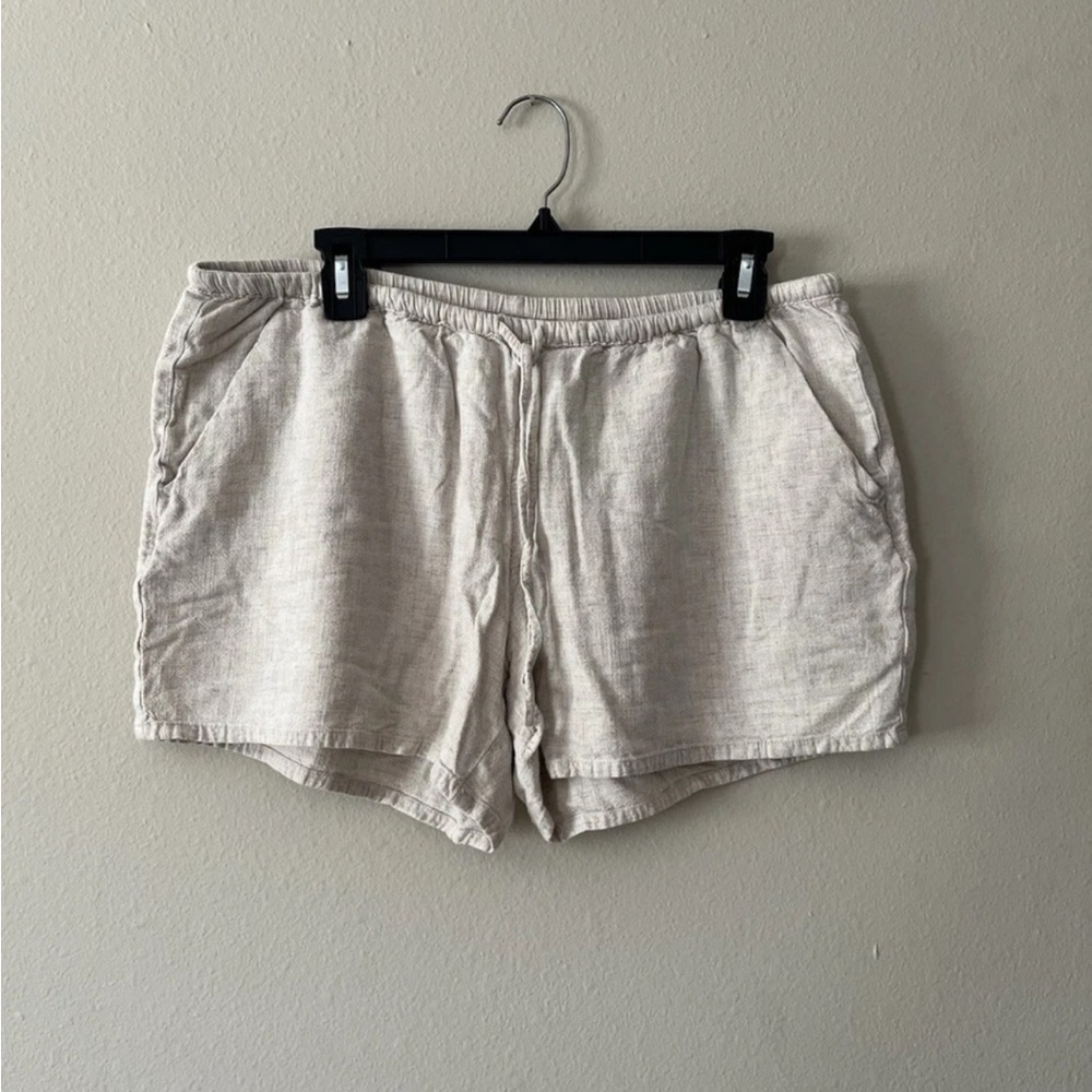 H&M Divided Beige Shorts Elastic Waistband Drawstring Women’s Large